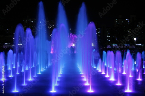 Colorful Fountains series At Night