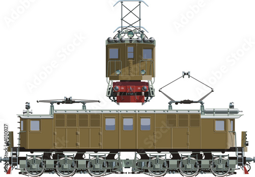 vector retro locomotive Vl-19-01