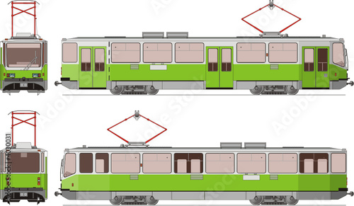 Vector city tram