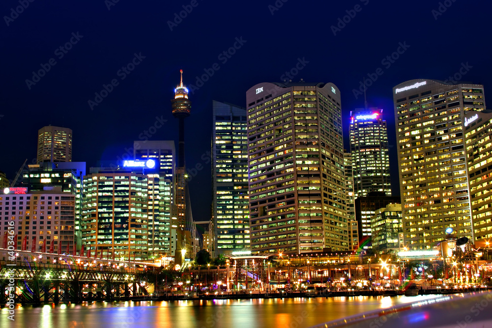 Sydney skyline at night..