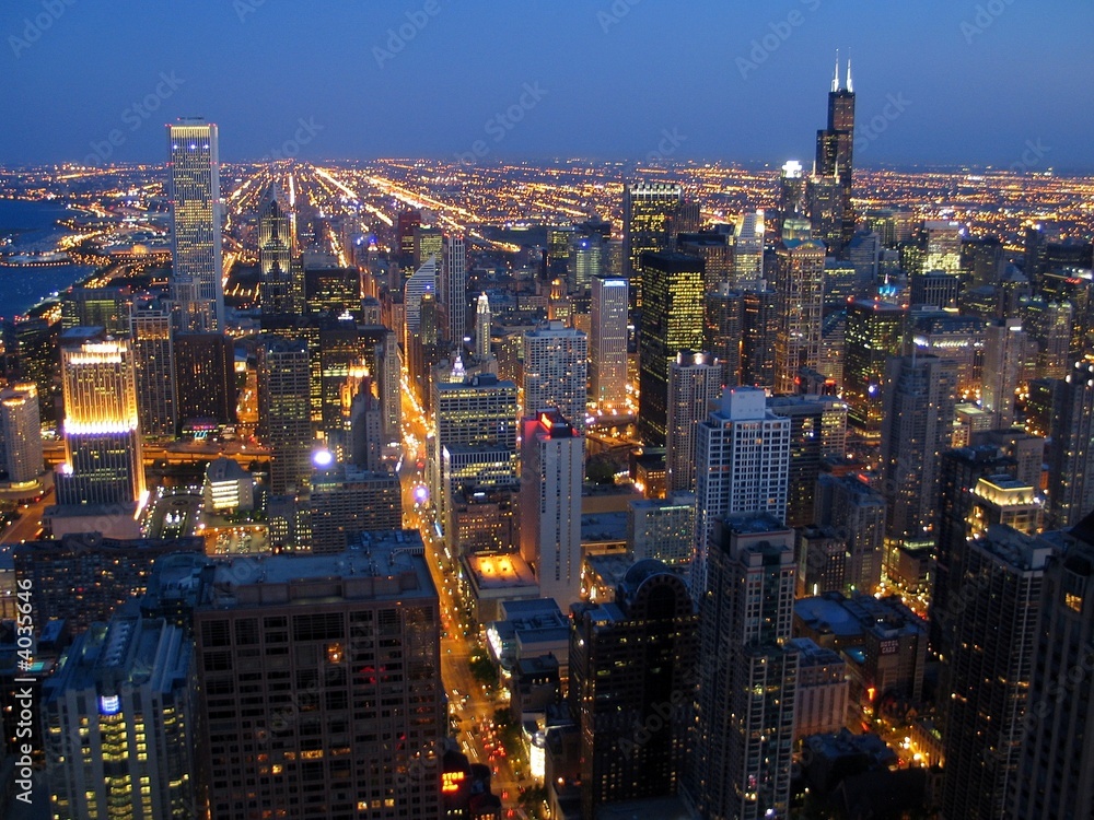 Chicago zur Blauen Stunde