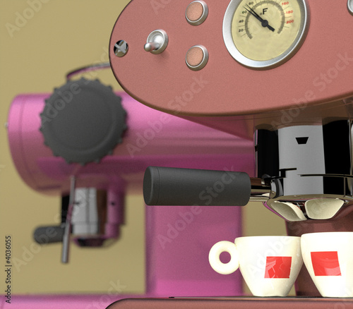 Red and Pink Espresso Machines