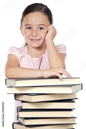 adorable girl studying