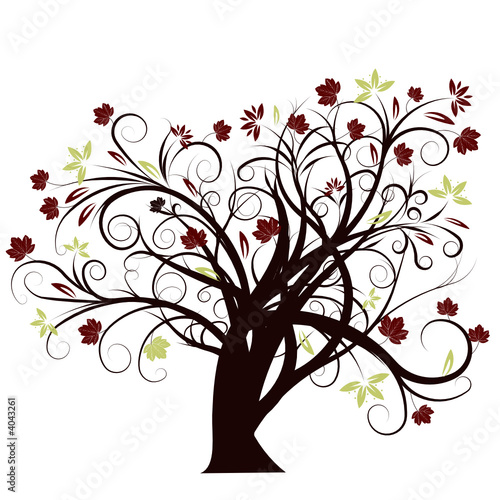 beautiful abstract vector autumn tree design
