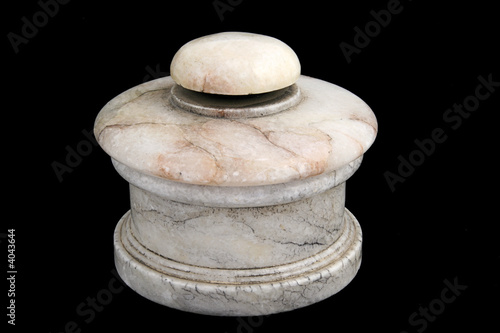 Decorative Alabaster Pot with Lid photo