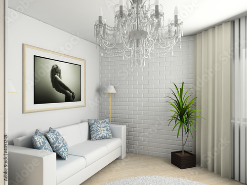  home interior with the portrait.