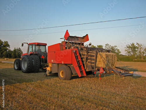 Tractor and hay baler
