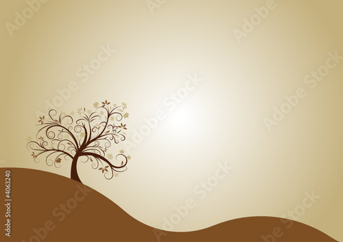beautiful abstract vector autumn tree design