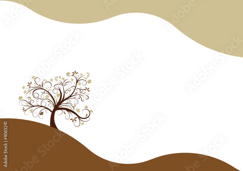 beautiful abstract vector autumn tree design