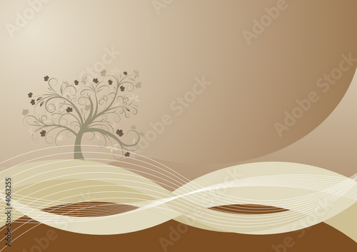 beautiful abstract vector autumn tree design