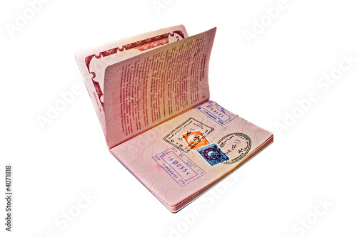 Russian international passport with egyptian visa