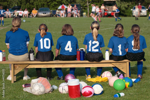 Soccer Team on Bench