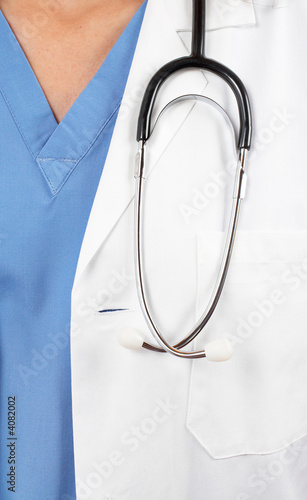 Stethoscope over the lab coat