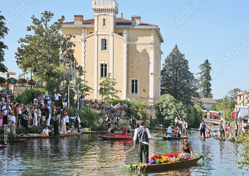 Quadro em tela Marché flotant à Isle sur la Sorgue