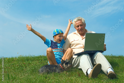 The grandfather and grandson