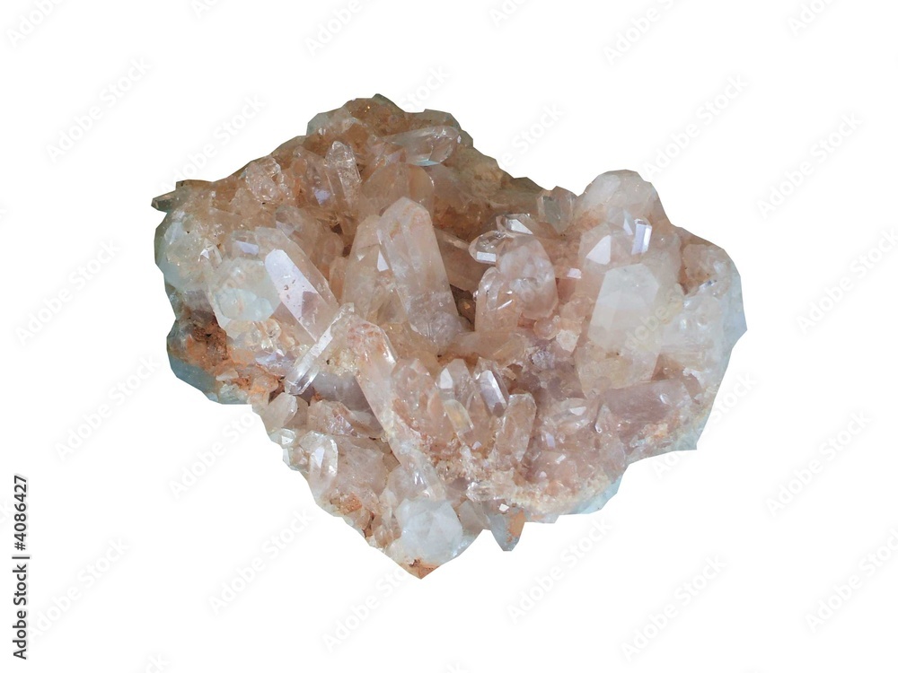 A Crystalline Quartz and Iron Gem Rock Sample.