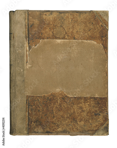 Isolated antique book cover.