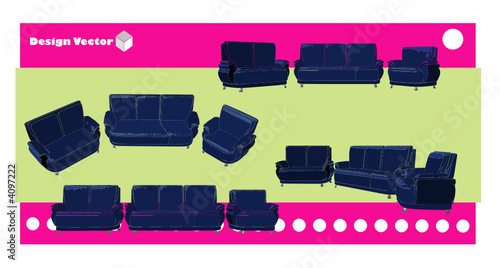 sofa en vector