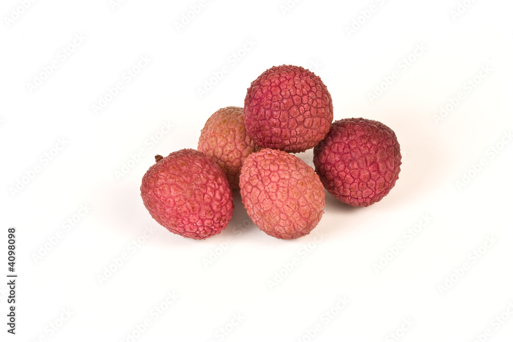 Lychee fruits isolated on white background Lychee fruits isolated on white background