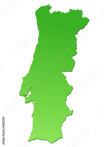 Carte du Portugal verte