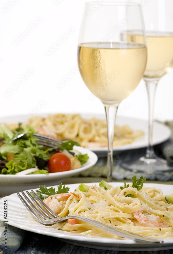 Salmon and Shrimp Fettuccine Salmon and Shrimp Fettuccine