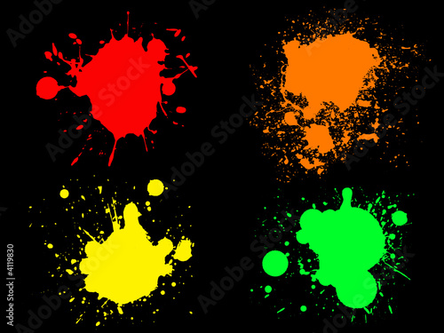 4 Bright neon Splats