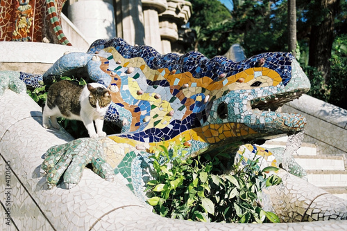 lizard fountain, barcelona