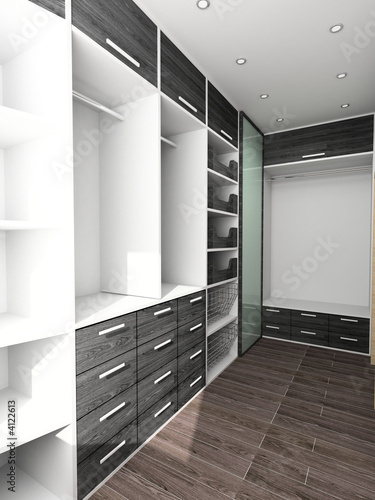 Big closet in home interior photo