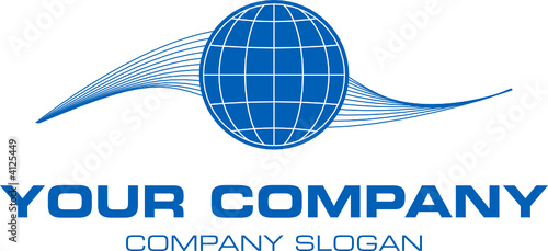 logo mit weltkugel und organischem element