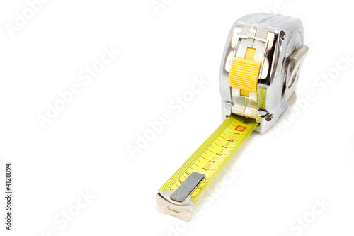 Metallic Tape measurer isolated on white background