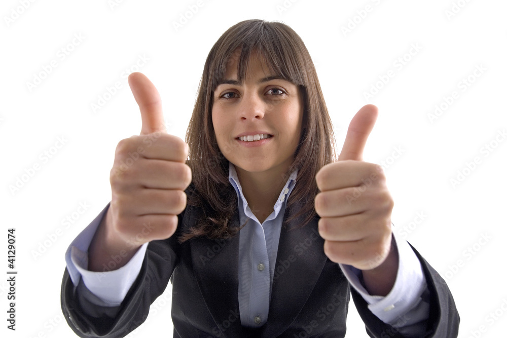 businesswoman with two thumbs up businesswoman with two thumbs up