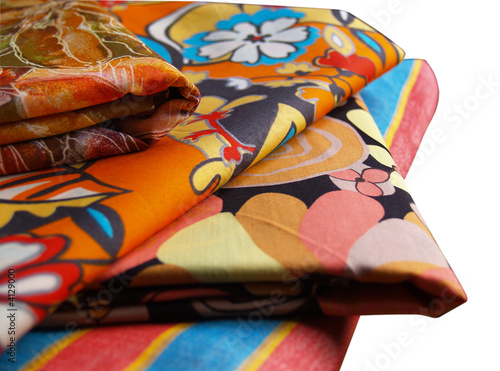 isolated colored printed cotton