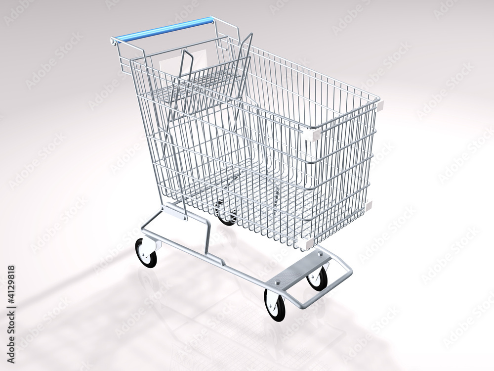 3d concept illustration of a shopping cart 