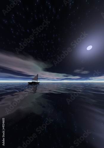 Boat at night