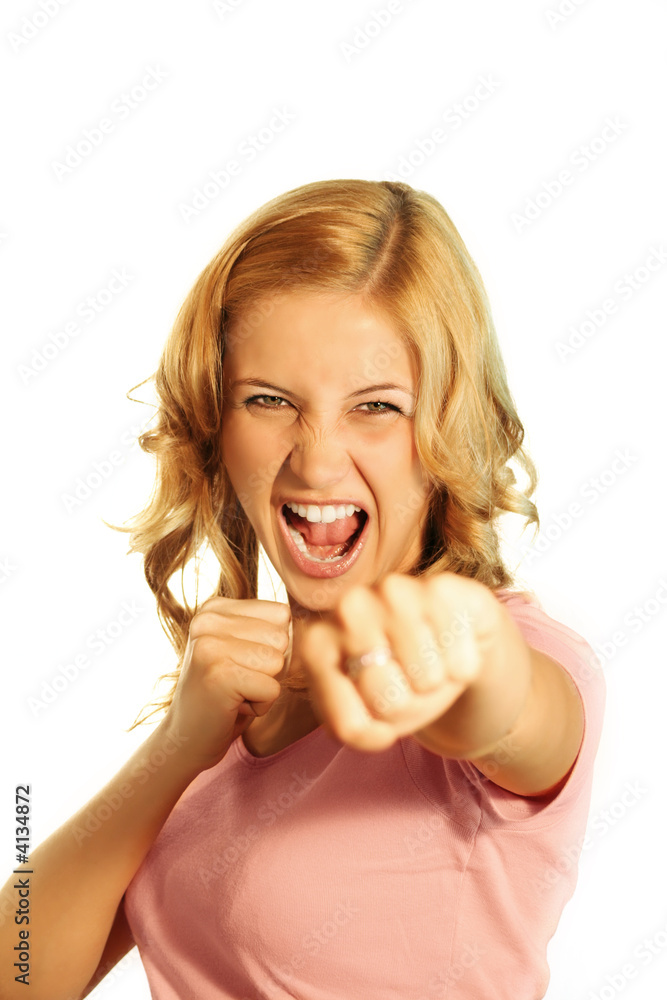 aggressive business woman