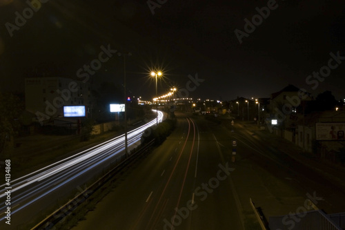 Motorway, traffic at nightfall