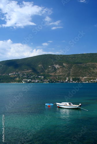 Boat on sea in Montenegro