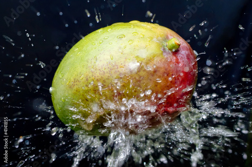 mango and water splash