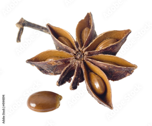 Star anise isolated on white background photo