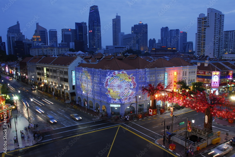 colorful night scene and river of modern city colorful night scene and river of modern city