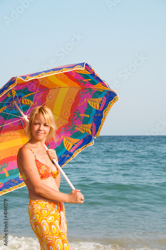 Woman with sunshade