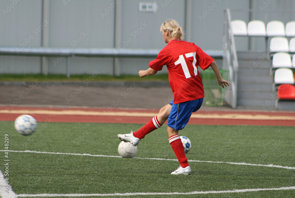 Female football. Training