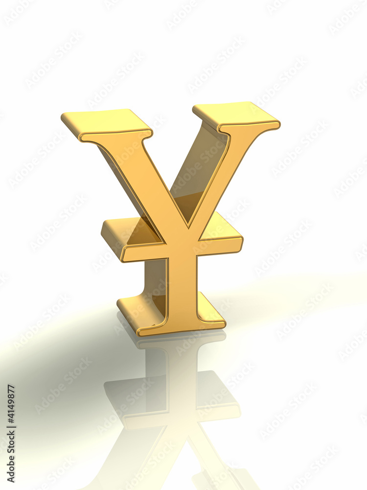 Obraz premium 3d concept illustration of a yen symbol