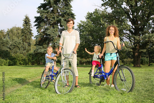 family on the bike walk