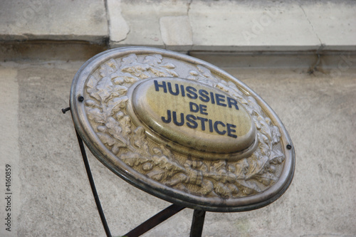 Plaque de huissier de justice photo