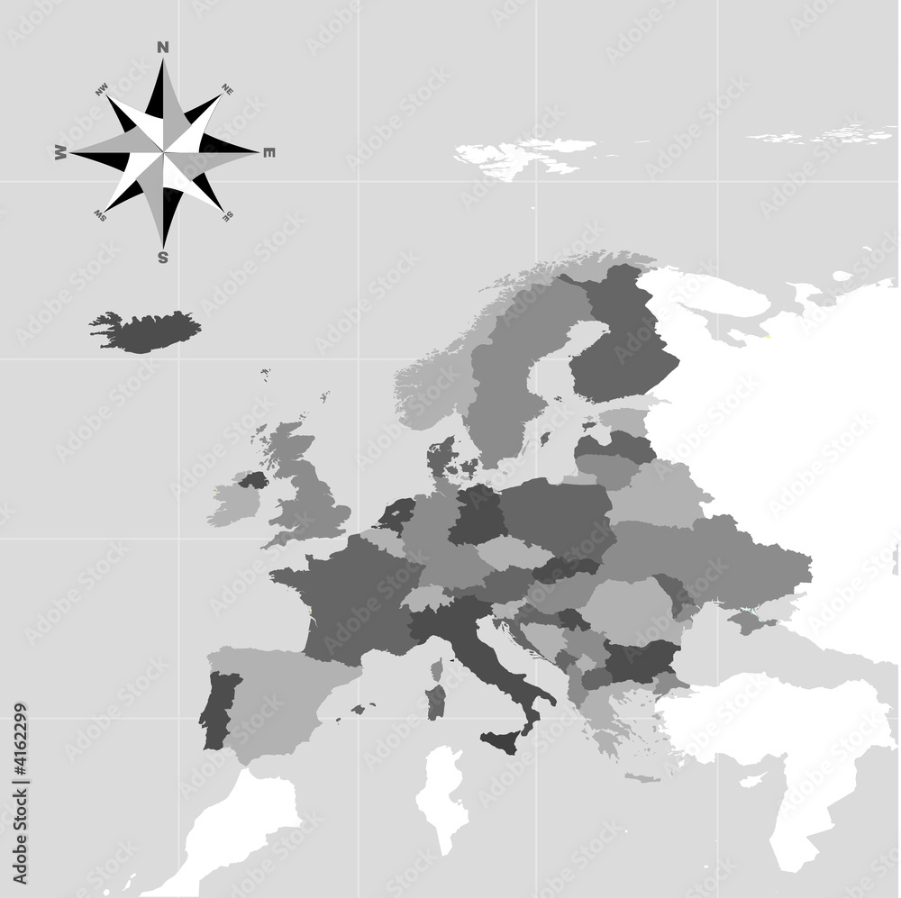 Fototapeta premium Highly detailed illustration of European countries