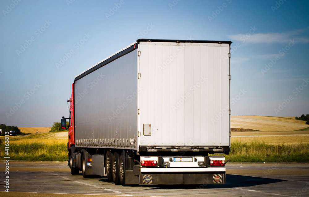 Heavy truck back view