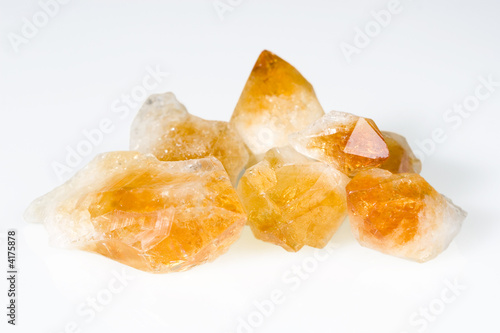 Rough citrine gemstones