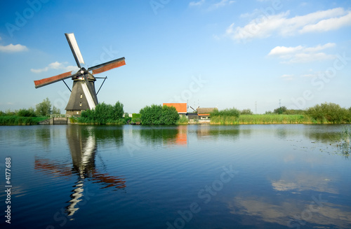 beautiful dutch windmill landscape