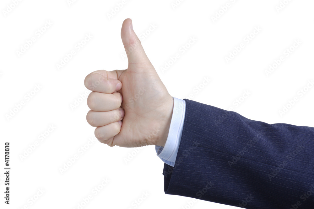 Thumbs up against white background Thumbs up against white background